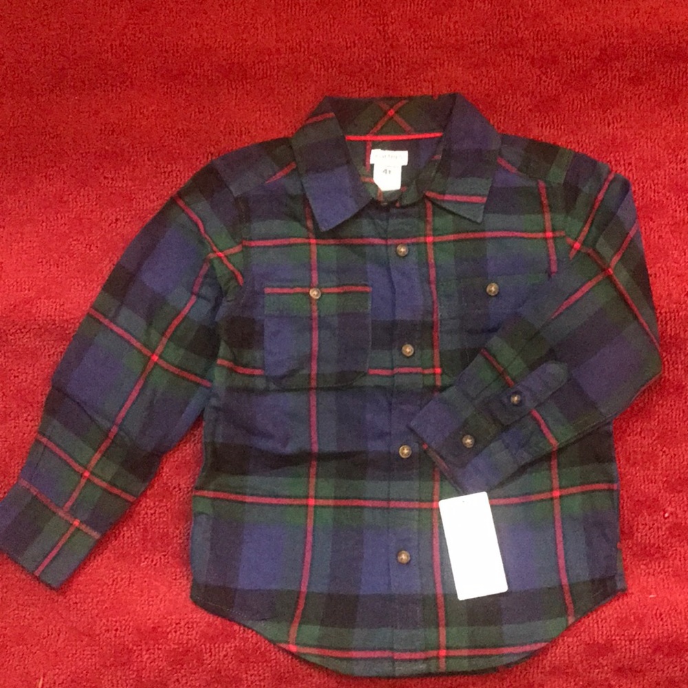 Carter’s branded Plaid button down shirt